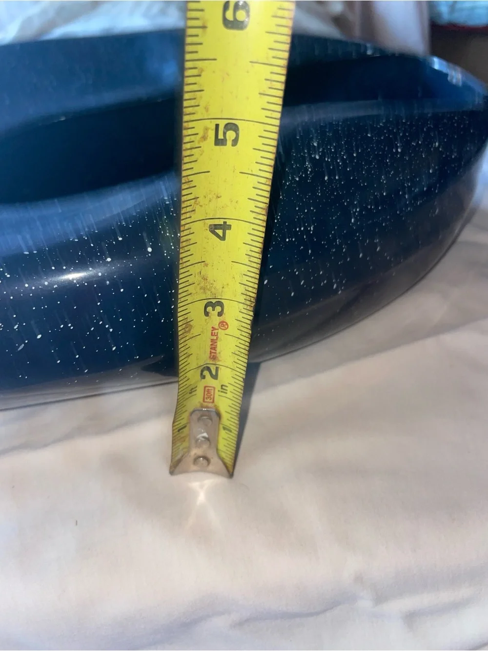 Vintage Speckled Navy Portable Bedpan for Home Bath